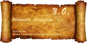 Nádasdi Orsolya névjegykártya